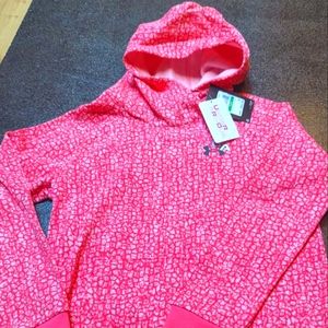 SALE!!! Girls pink UNDER ARMOUR hoodie Sz L
